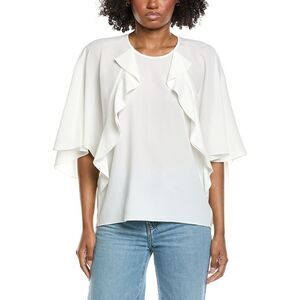 Frame Denim Womens  Ruffle Blouse, White